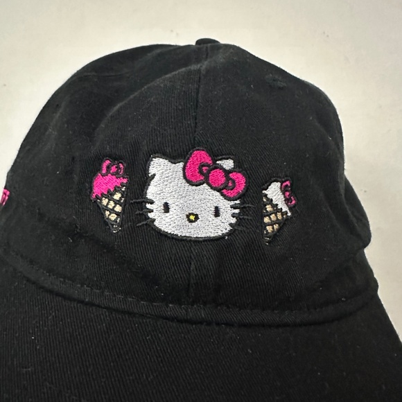 New Hello Kitty Cafe Logo Black Graphic Baseball Cap Hat One Size - Picture 6 of 8